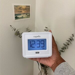 Capello White Digital Alarm Clock